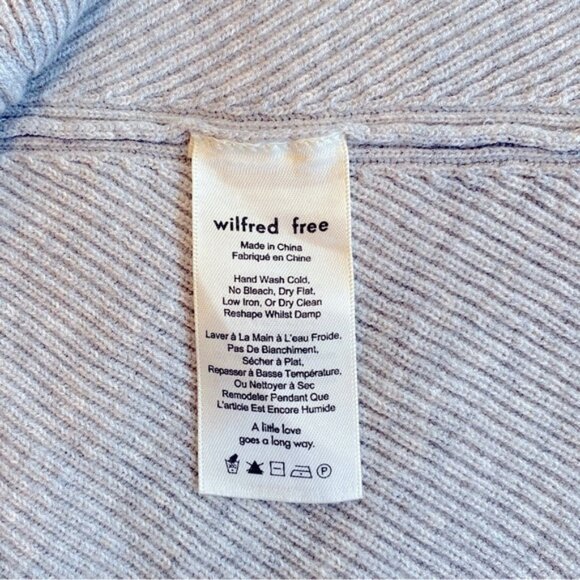 Aritzia WILFRED FREE light gray ribbed stretch mini skirt. Women's size S - Picture 3 of 7